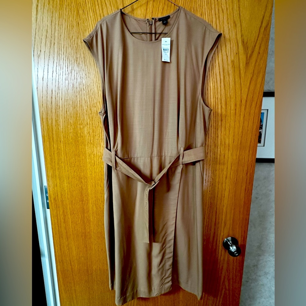 Ann Taylor dark tan zip up dress.